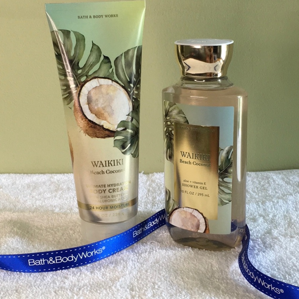 🌟NEW🌟 Bath & Body Works BBW WAIKIKI BEACH COCONUT Body Care 2 piece set